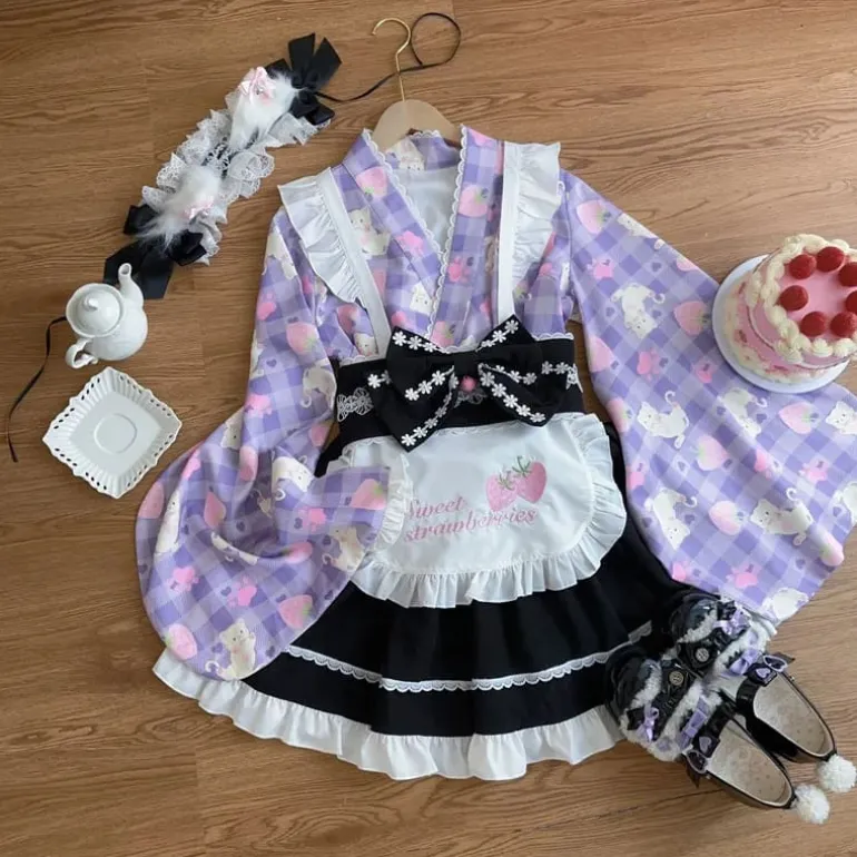 Sweet Strawberry Kimono