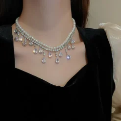 Teardrop Layered Pearl Choker