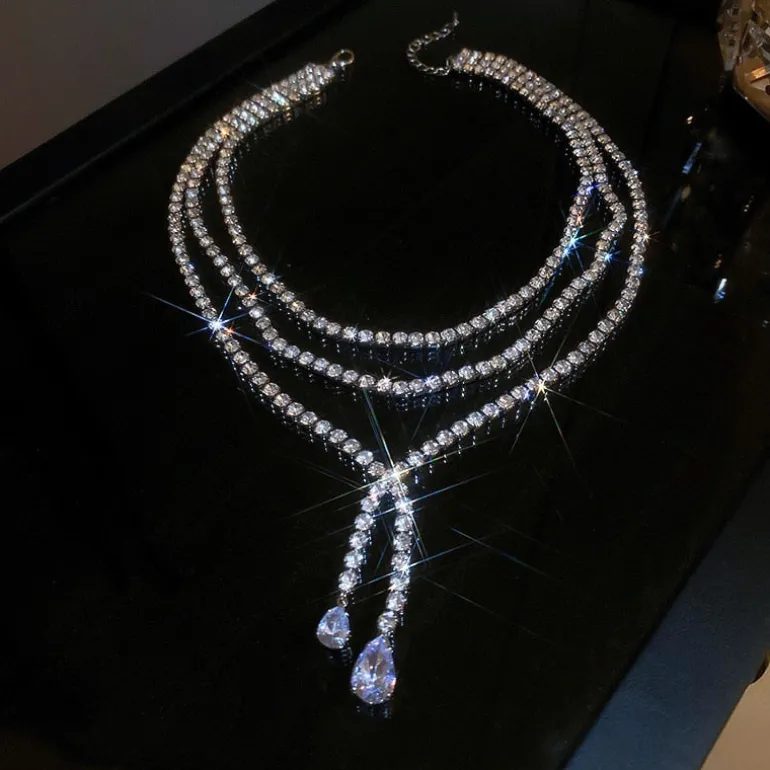 Teardrop Layered Pearl Choker
