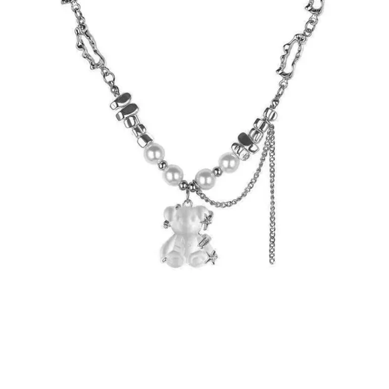 Teddy Bear Goth Chain Necklace