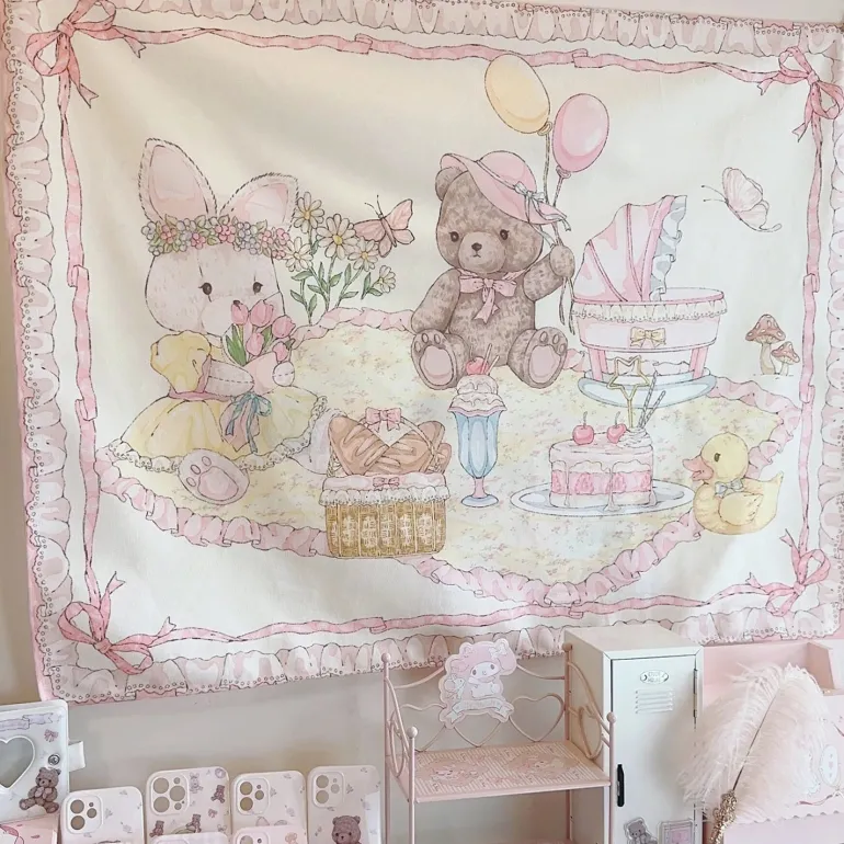 Teddy Bear Picnic Wall Tapestry