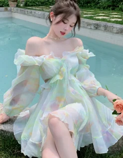 Tie-Dye Fairy Ruffled Dress
