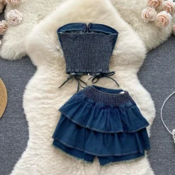 Tiny Denim Dancer Outfit Set