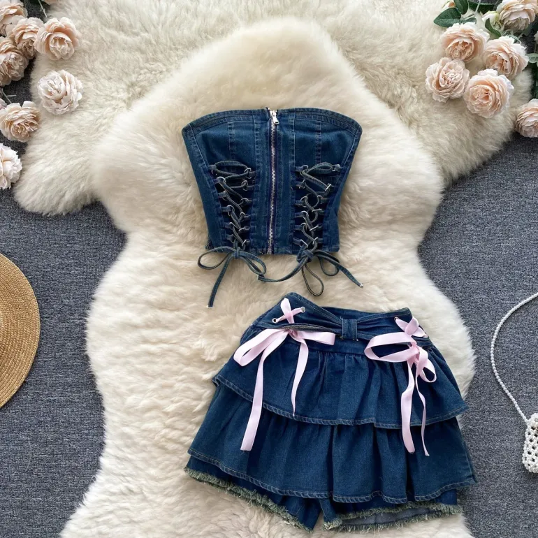 Tiny Denim Dancer Outfit Set