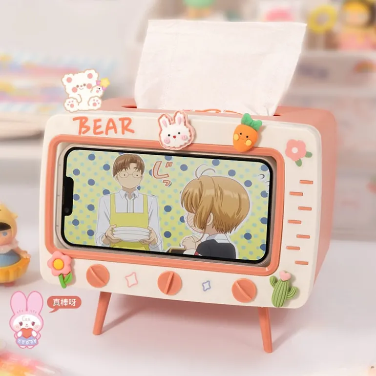 Tiny TV Tissue Box & Phone Holder