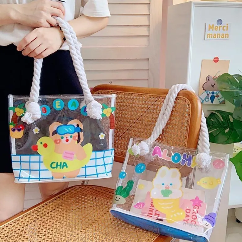 Transparent Kawaii Beach Bag