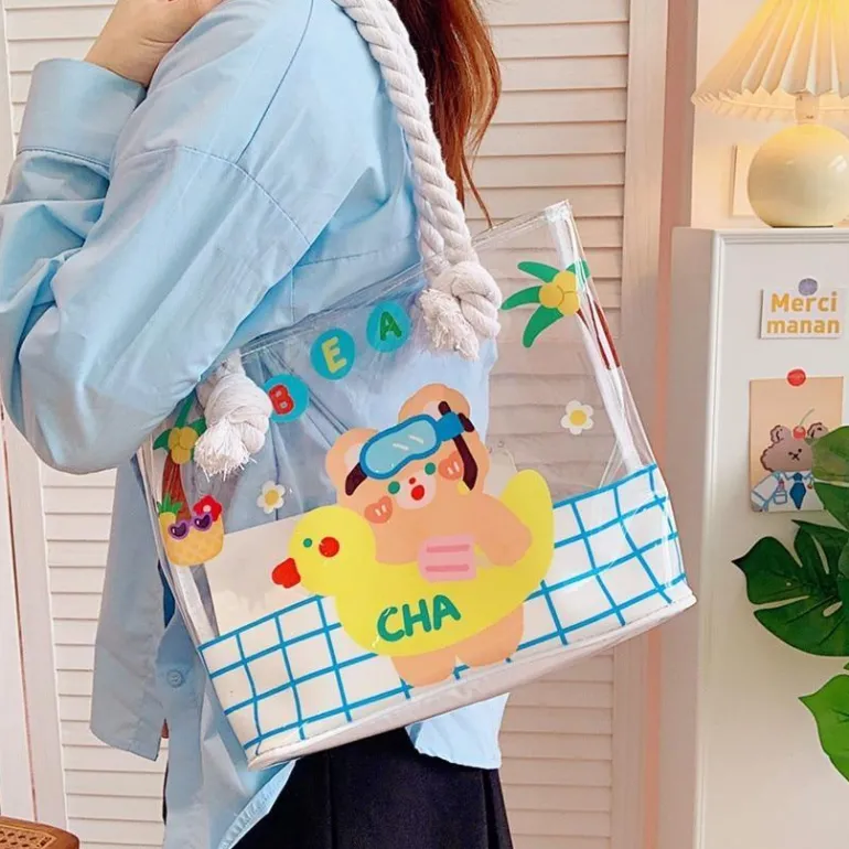 Transparent Kawaii Beach Bag