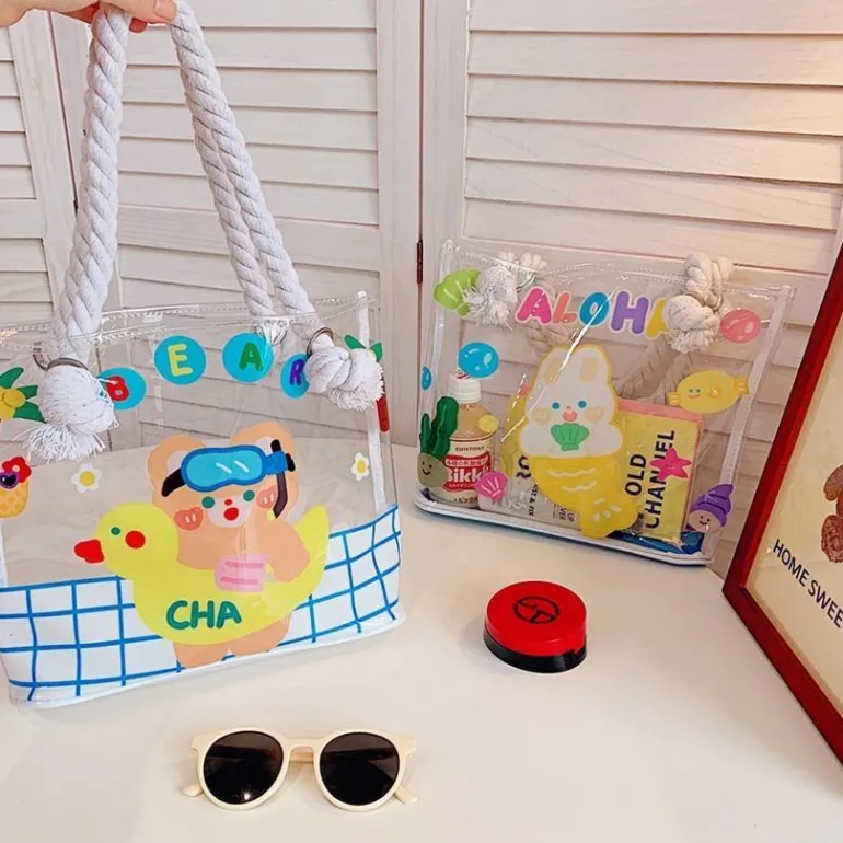 Transparent Kawaii Beach Bag