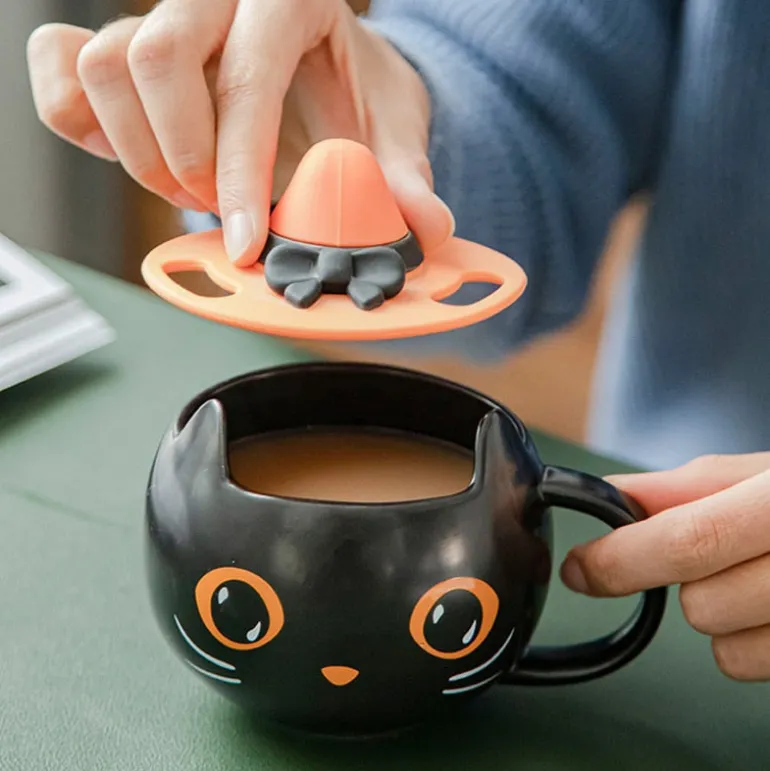 Trick or Treat Black Cat Mug
