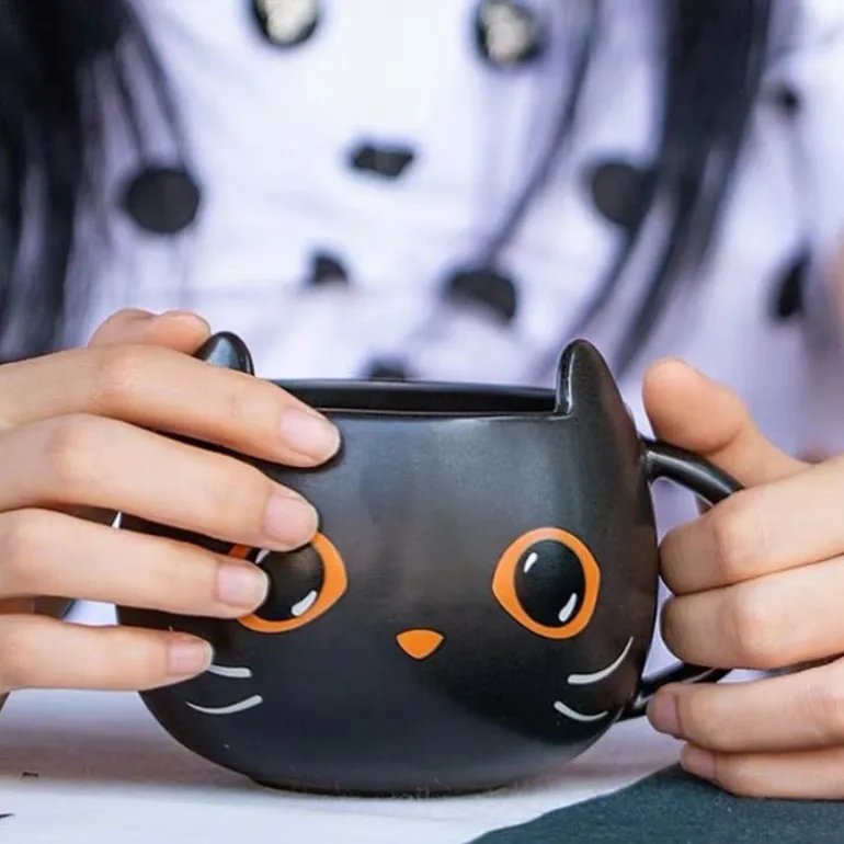 Trick or Treat Black Cat Mug