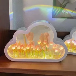 Tulip Cloud Mirror Night Light