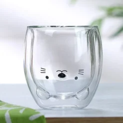 Upside Down Bear Glass Cup