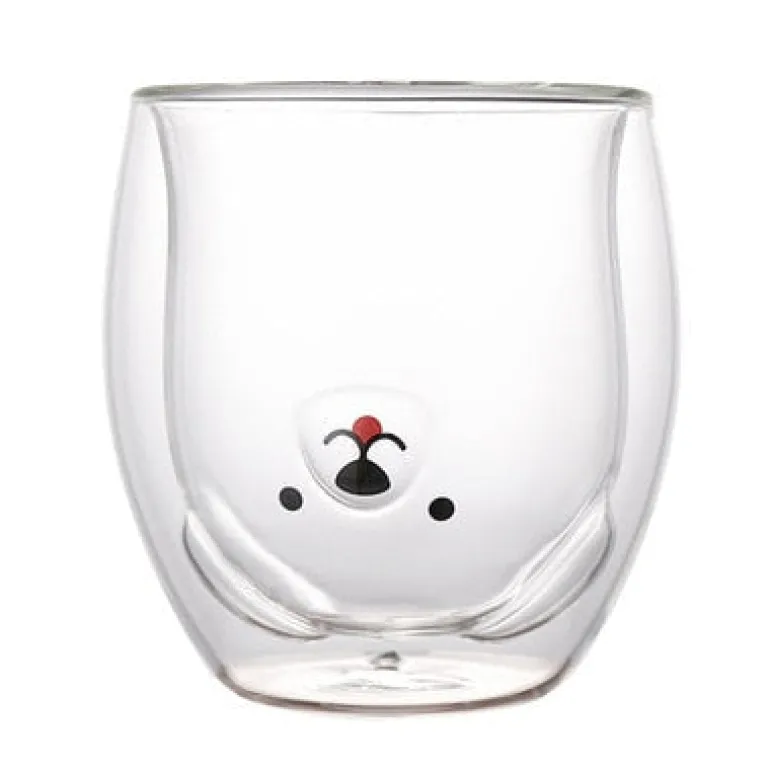 Upside Down Bear Glass Cup