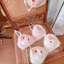 Valentine Fuzzy Bear Lingerie Set