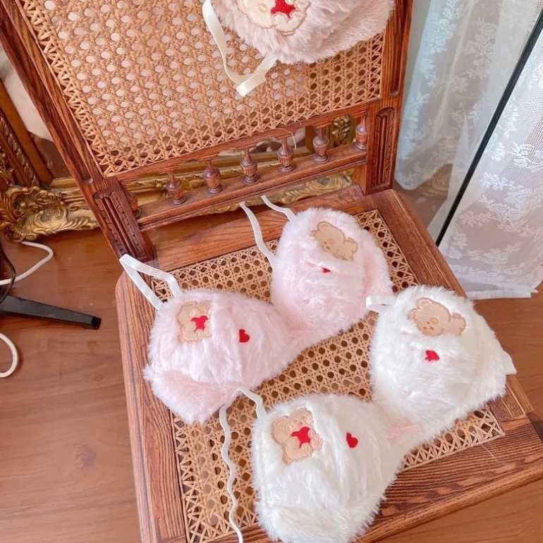 Valentine Fuzzy Bear Lingerie Set