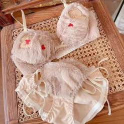 Valentine Fuzzy Bear Lingerie Set
