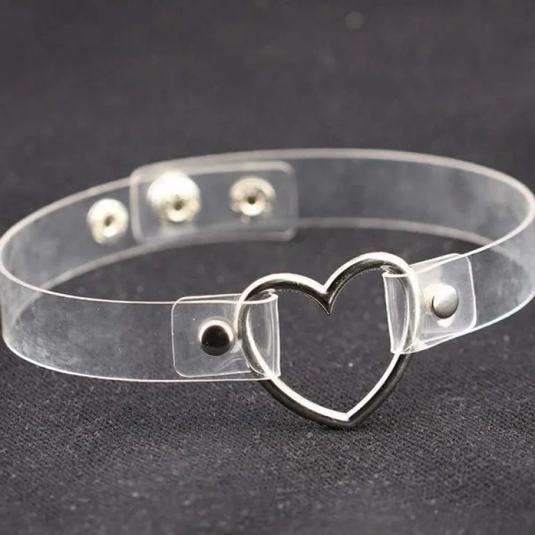 Vegan Leather Heart Collar