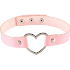 Vegan Leather Heart Collar