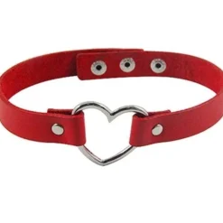 Vegan Leather Heart Collar