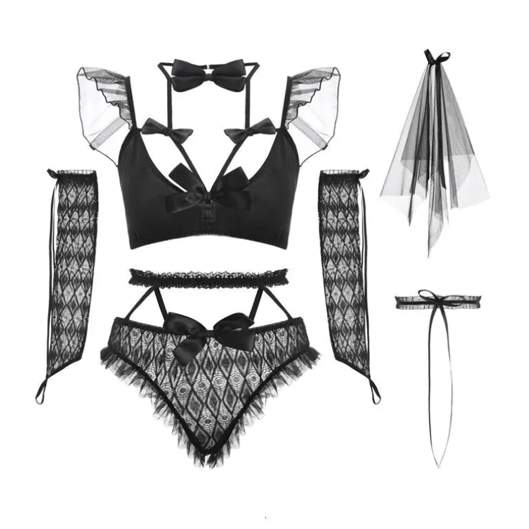 Veiled Gothic Bridal Lingerie Set