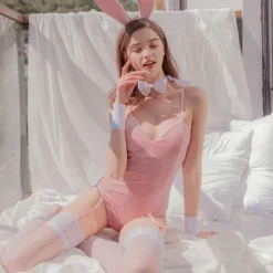 Velvet Pink Bunny Costume