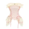 Victorian Ruffles & Lace Corset Skirt Set