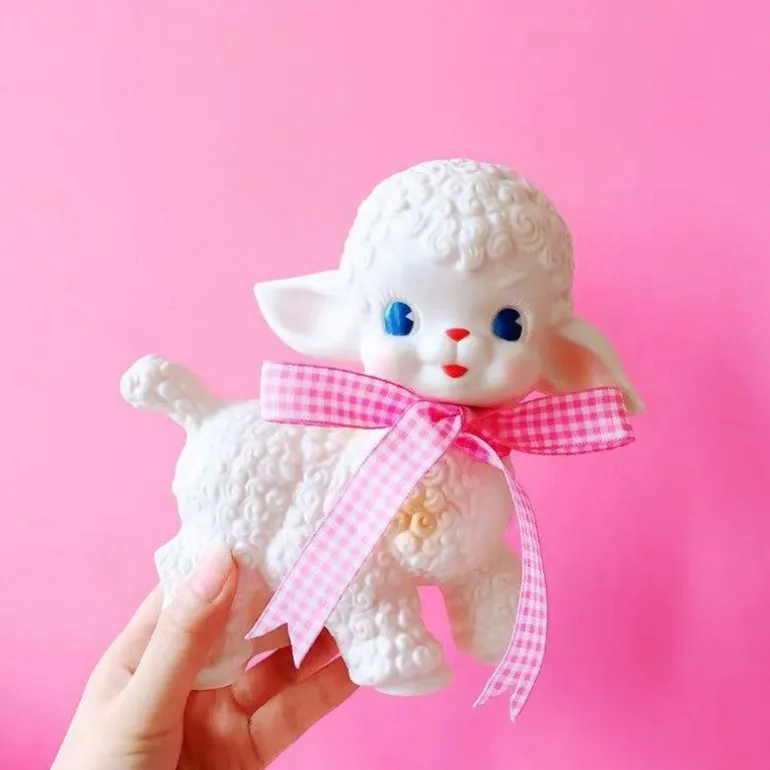Vintage Lamb Rubber Toy