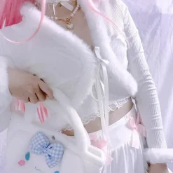 White Fur Trim Cardigan