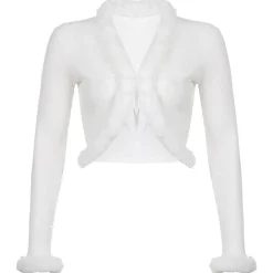 White Fur Trim Cardigan