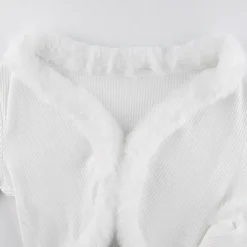 White Fur Trim Cardigan