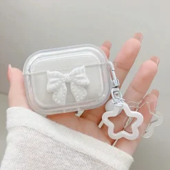 White Heart AirPods Case and Chain
