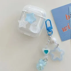 White Heart AirPods Case and Chain