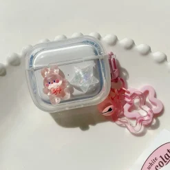White Heart AirPods Case and Chain