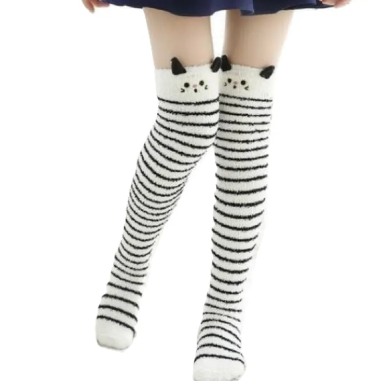 White Kitty Thigh Highs