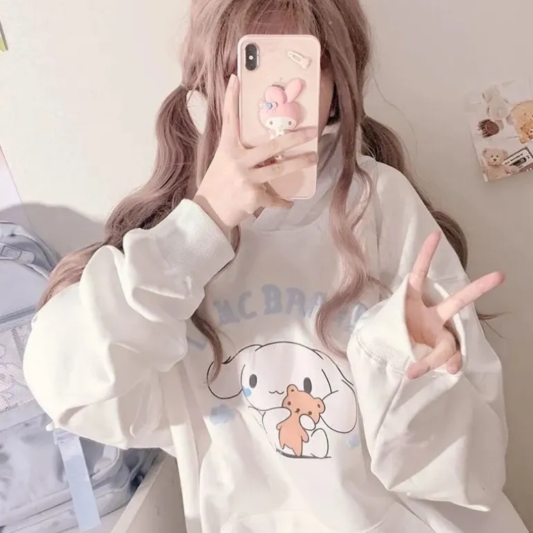 White Oversized Puppy Dog Hoodie