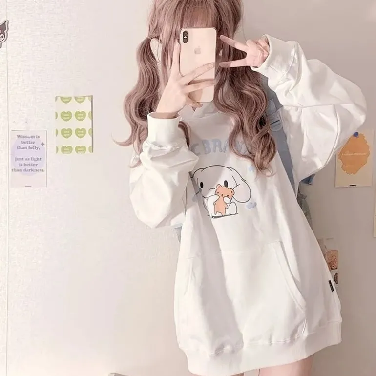 White Oversized Puppy Dog Hoodie