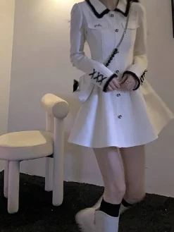 White Sailor Academia Dress