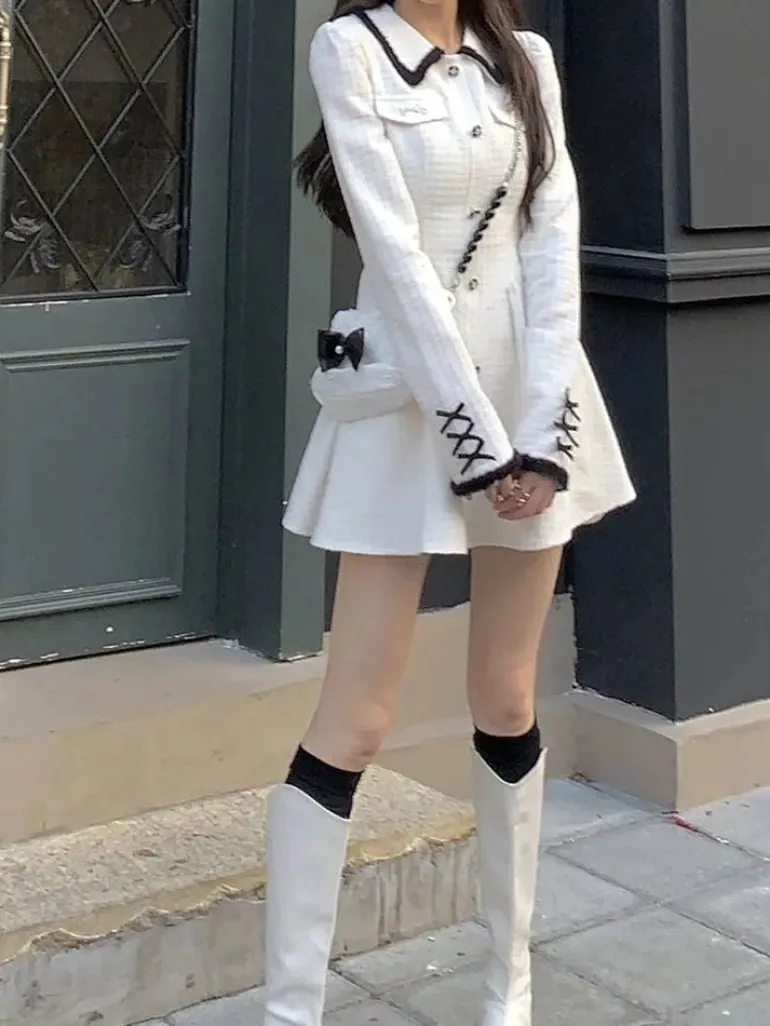 White Sailor Academia Dress