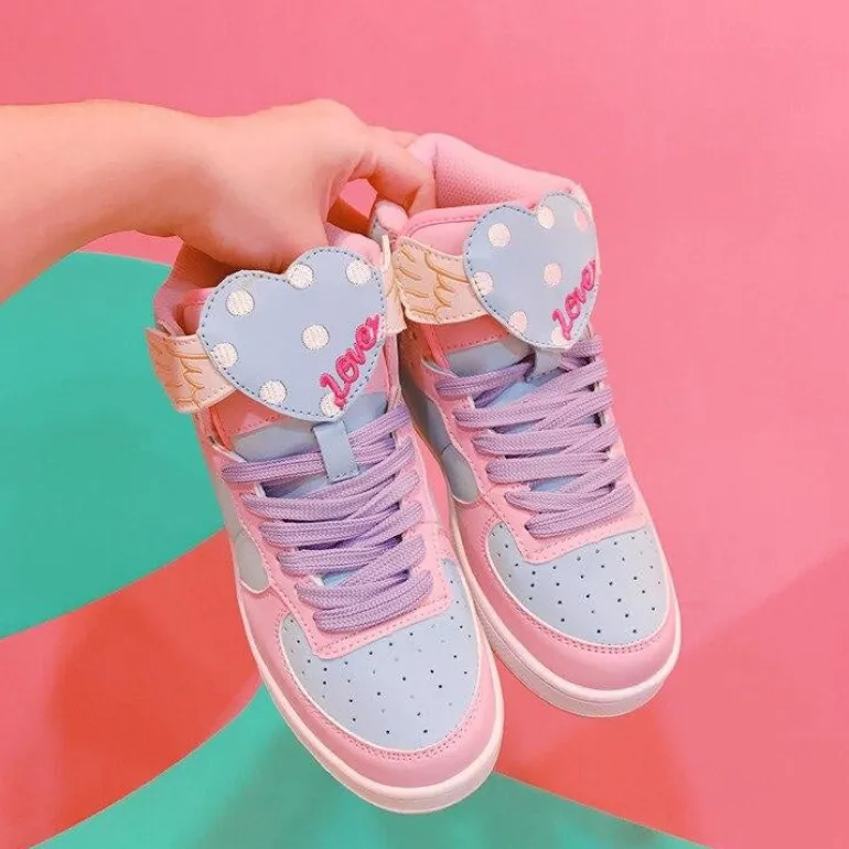 Winged Heart Hi Top Sneakers