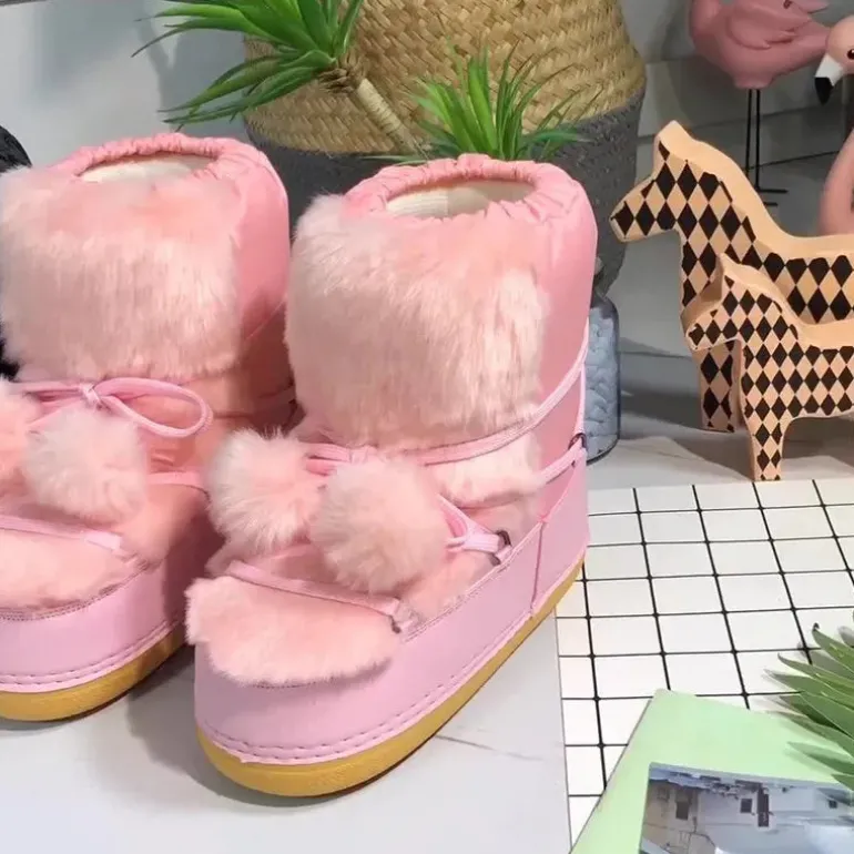 Winter Pom Pom Snow Boots