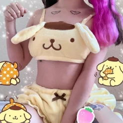 Yellow Puppy Dog Lingerie Set