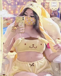 Yellow Puppy Dog Lingerie Set