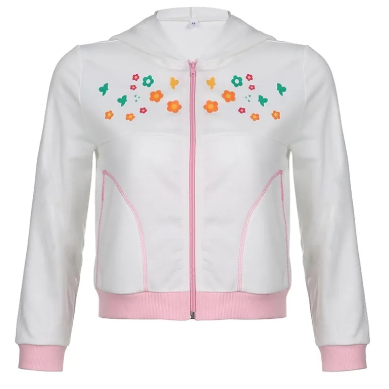 Y2K Floral Zip Up Jacket