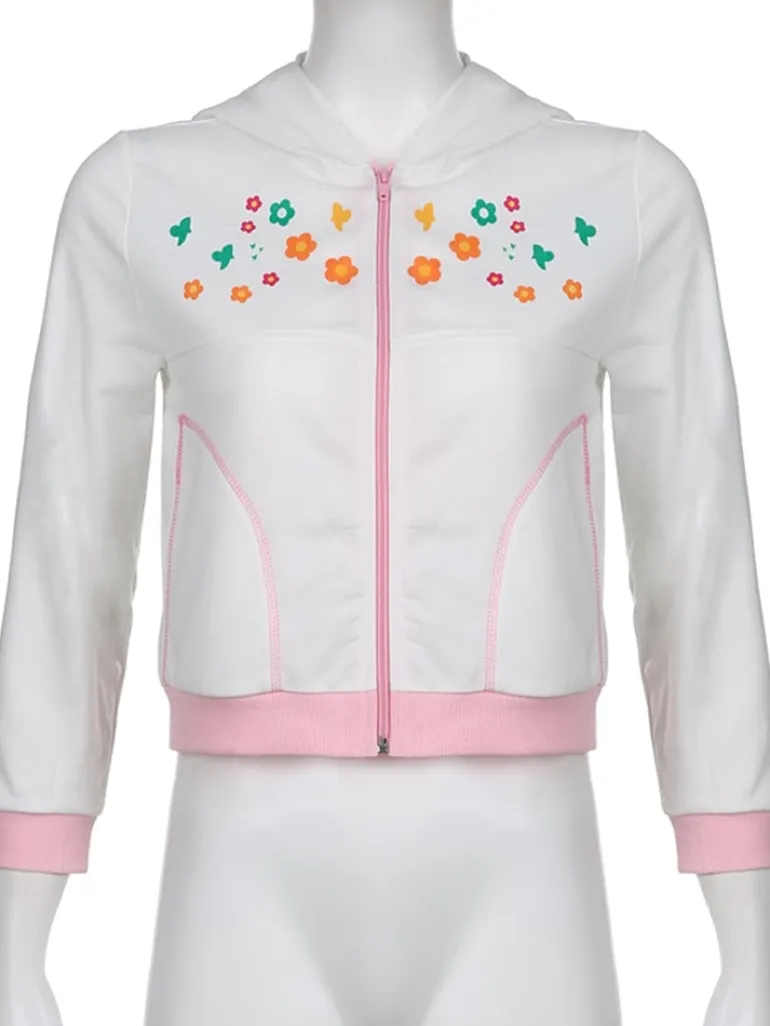 Y2K Floral Zip Up Jacket