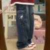 Y2K Kitten Baggy Denim Jeans