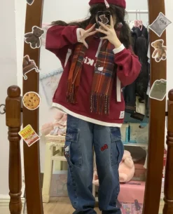 Y2K Kitten Baggy Denim Jeans