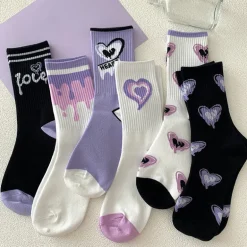 Y2K Purple Heart Socks