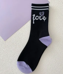 Y2K Purple Heart Socks
