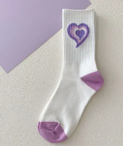 Y2K Purple Heart Socks